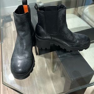 French Connection distressed vegan leather Boots